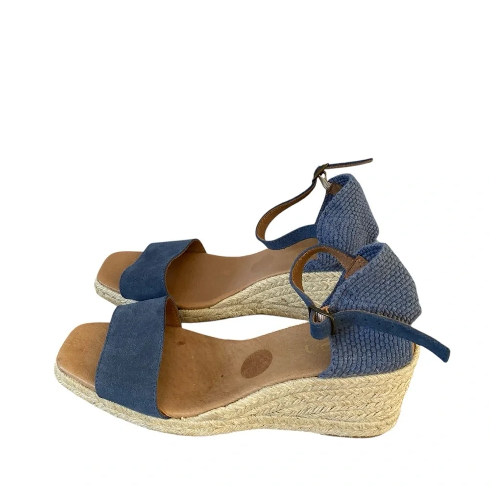 PICÓN Square Toe Handmade in Spain Summer Espadrilles Wedge Open Toe Sandal 8